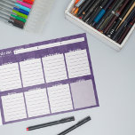 Bloc-note Grandes listes de tâches hebdomadaires - Conceptio<br><div class="desc">Gardez facilement la trace de votre semaine avec cette grande liste de choses à faire! Des sections pour chaque jour de la semaine, ainsi que l'établissement des priorités et des notes supplémentaires. Beaucoup de place pour écrire et une bonne taille pour rester au-dessus de votre bureau chaque semaine. L'Arrière -...</div>