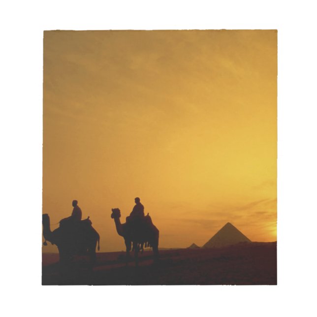 Bloc-note Grandes Pyramides de Gizeh, Égypte au coucher du s (Devant)