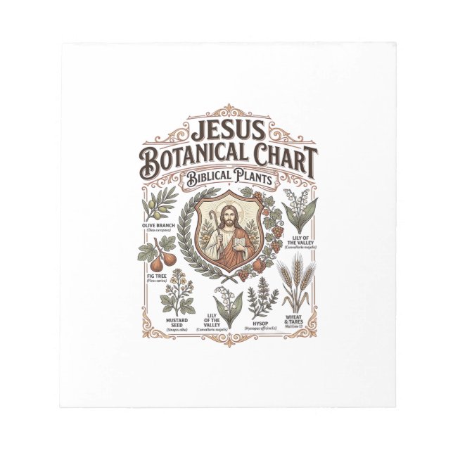 Bloc-note Graphique botanique de Jésus Plantes bibliques Jés (Devant)