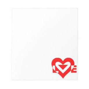 Bloc-note Graphique d'amour cool, Rouge