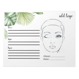 BLOC-NOTE GRAPHIQUE DE FACE DE MAQUILLAGE SIMPLE BASE FEUILL