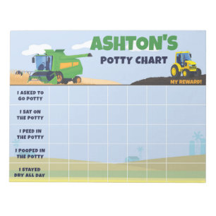 Bloc-note Graphique de pot de toilette tracteur de ferme Nom