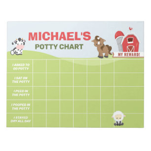 Bloc-note Graphique de propreté pour animaux de ferme Nom pe