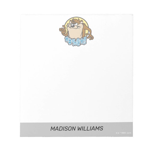 Bloc-note Graphique en cercle extensible TAZ™ (Devant)