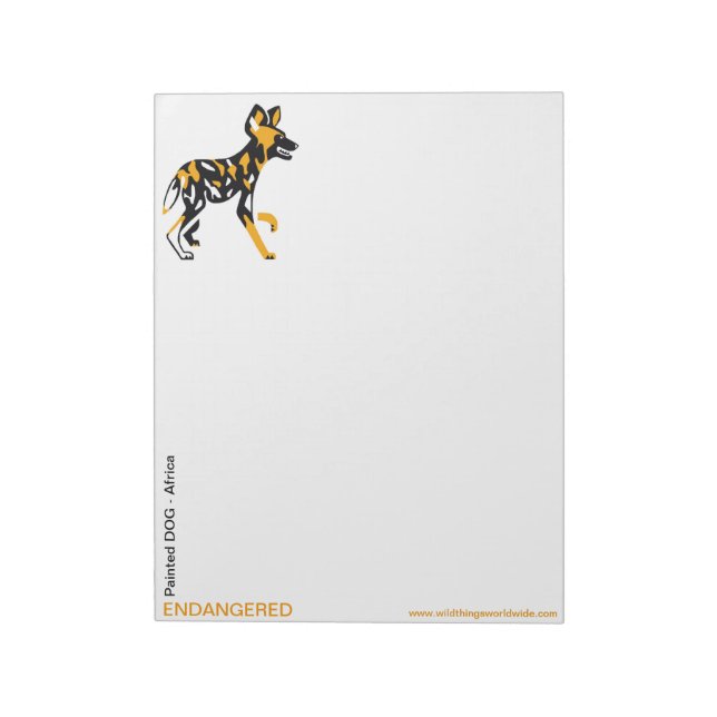 Bloc-note Graphique original -Peint Chien- Animaux en voie d (Tourné)
