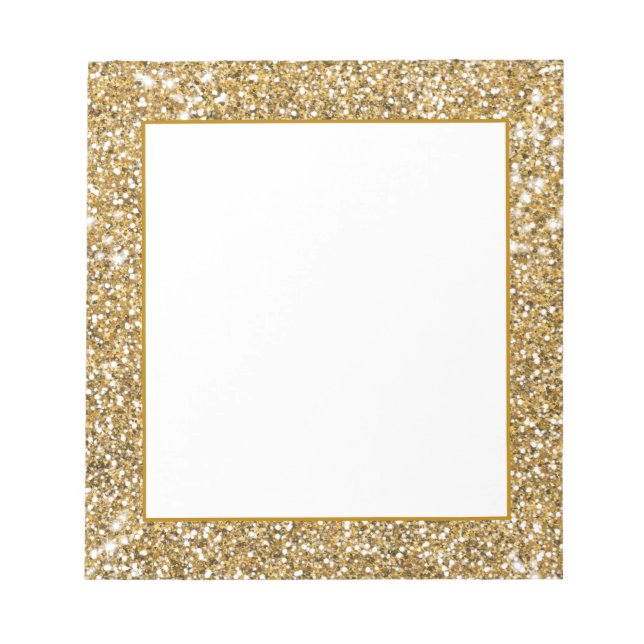 Bloc-note Graphisme à texture de paillettes jaune doré fauss (Devant)