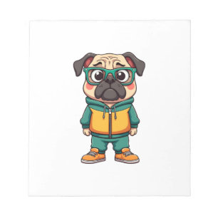 Bloc-note Graphisme de mode urbaine de chien de pug hipster