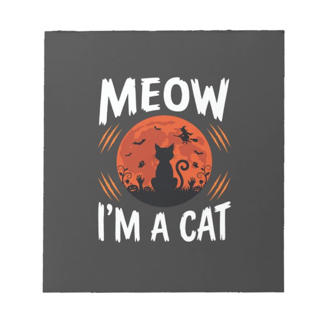 Bloc-note Graphisme de silhouette de chat de lune drôle d'Ha (Devant)