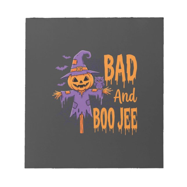 Bloc-note Graphisme Épouvantail Halloween Bad And Boo Jee (Devant)