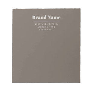 Bloc-note Gras Moderne Foncé & Clair Beige Marque ou Entrepr