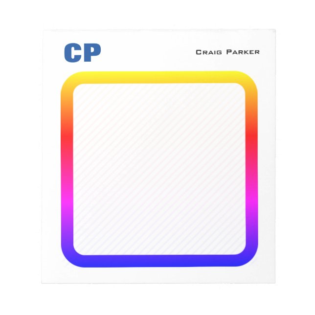 Bloc-note Gras Monogramme Professionnel Simple Minimaliste (Devant)