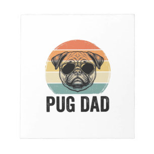 Bloc-note Gravure Papa Pug Vintage Design pour Amoureux des 