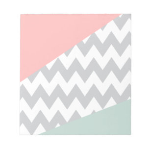 Bloc-note Gray Chevron Mint et Coral