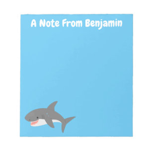 Bloc-note Great white shark happy cartoon illustration