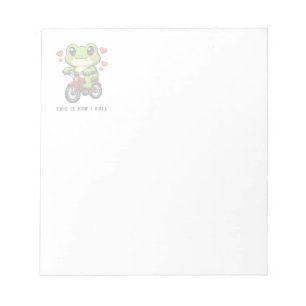 Bloc-note Grenouille Mignonne à Vélo Art de Grenouille Kaw