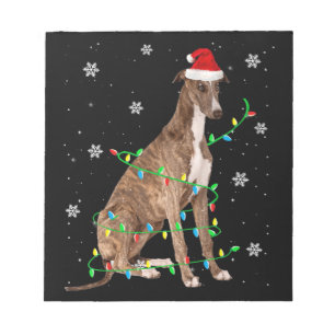 Bloc-note greyhound christmas light cute santa greyhound