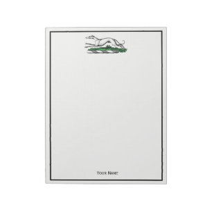 Bloc-note Greyhound Whippet à la tête d'un emblème de crête