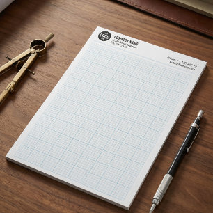 Bloc-note Grille d'ingénierie avec logo et informations comm