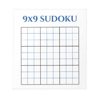 Bloc-note Grille Sudoku bleue 9x9 blanche