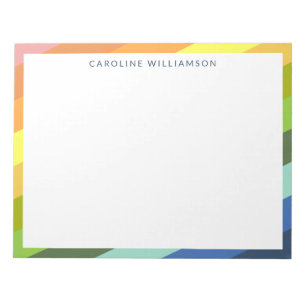 Bloc-note Grilles arc-en-ciel modernes géométriques personna