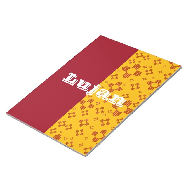 Bloc-note Grilles verticales Zia Soleil Rouge Jaune Nouveau- (Incliné)