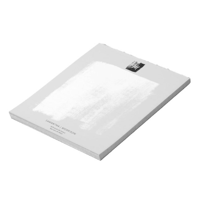 Bloc-note Gris Artistique Formel Nom Unique Élégant (Tourné)