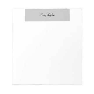 Bloc-note Gris clair Blanc simple Nom moderne Modifier