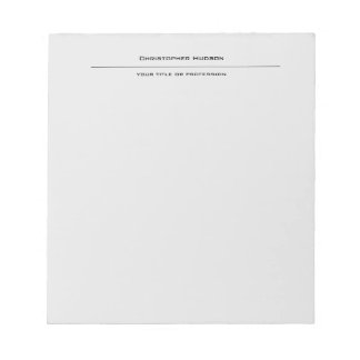 Bloc-note Gris clair simple uni professionnel