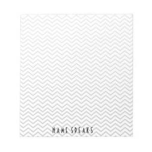 Bloc-note Gris personnalisé par zigzag de motif de Chevron