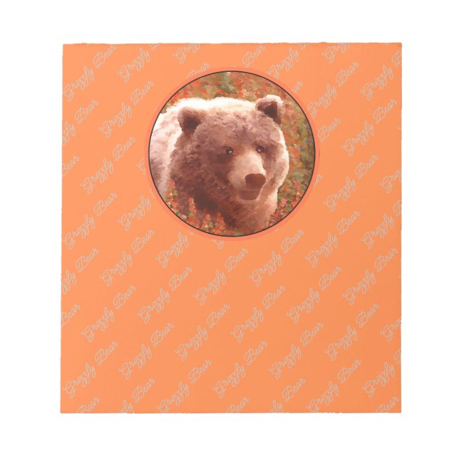 Bloc-note Grizzly Bear Cub dans Fireweed Peinture Art de la  (Devant)