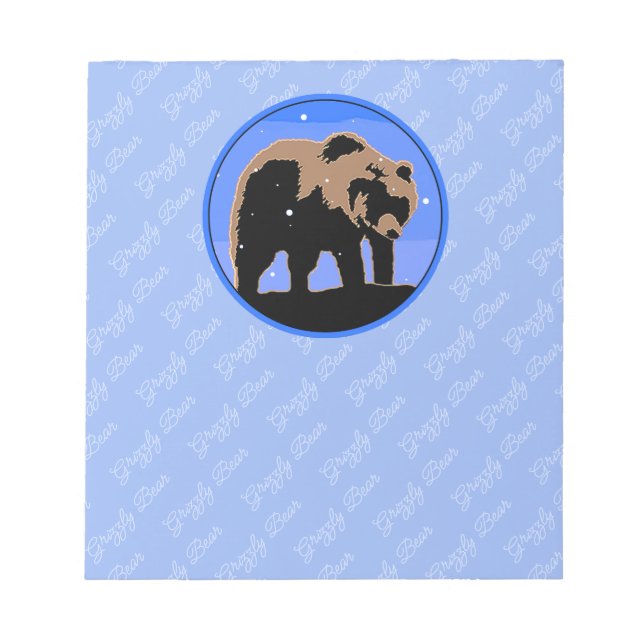 Bloc-note Grizzly Bear en hiver - Art original de la faune (Devant)