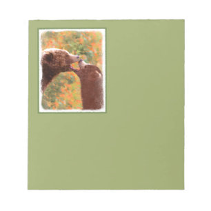 Bloc-note Grizzly Bear Mom and Cub Painting - Wildlife Art