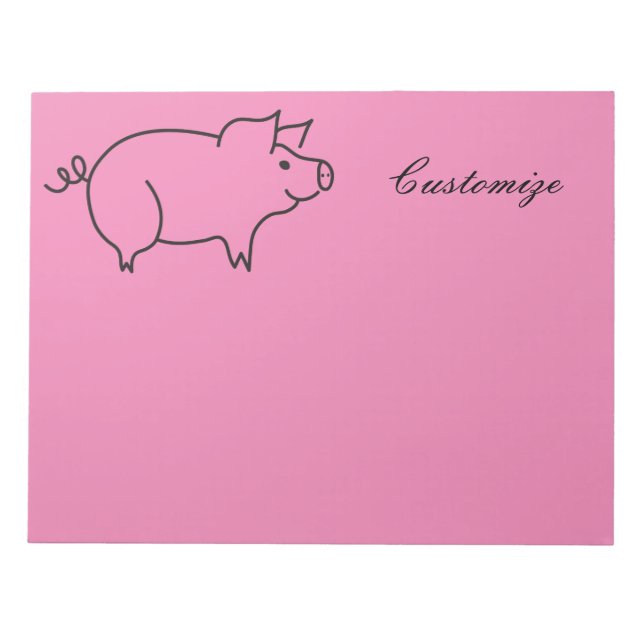 Bloc-note Gros tonnerre d'animal de porc (Devant)
