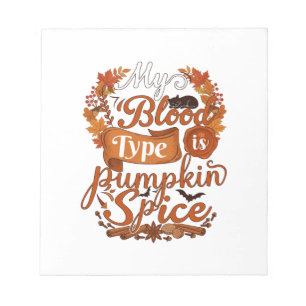 Bloc-note Groupe Sanguin Est Citrouille Épice Halloween Chat