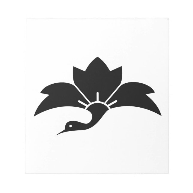 Bloc-note grue aux fleurs rhombiques démoniaques (Devant)