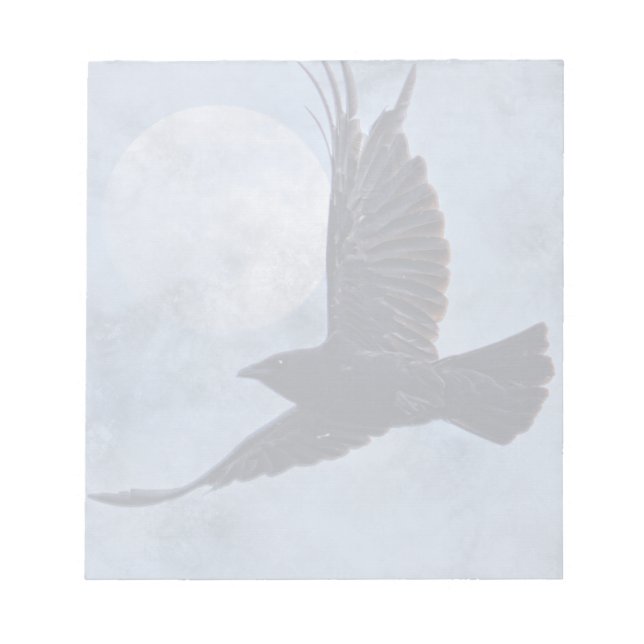 Bloc-note Grunge Raven & Moon Lt Blue Art Design (Devant)