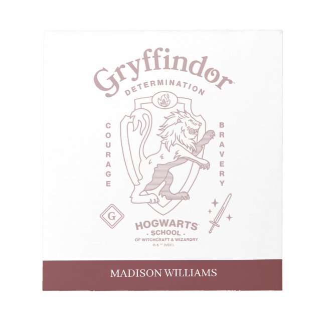 Bloc-note GRYFFINDOR™ Détermination Courage Bravoure Armoiri (Devant)