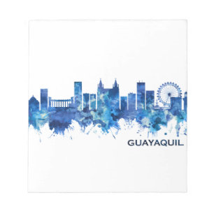 Bloc-note Guayaquil Equateur Skyline Blue