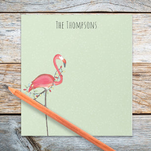 Bloc-note Guirlande de Noël Flamant Rose Mignon