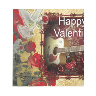 Bloc-note Guitare vintage : Jour de la Saint-Valentin pour l