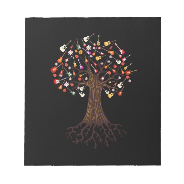Bloc-note Guitariste Arbre Guitare Anniversaire (Devant)