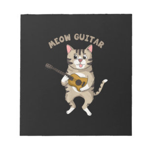 Bloc-note Guitariste Meow Guitare Cute Chat Jouer Guitare No