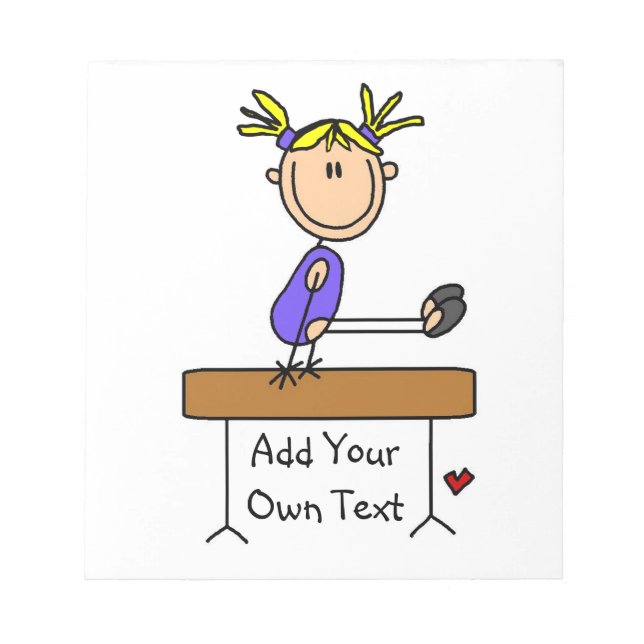 Bloc-note Gymnaste de fille blonde sur mesure sur la poutre  (Devant)