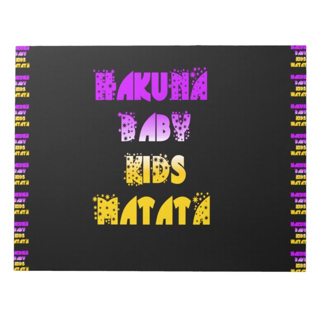 Bloc-note Hakuna Matata Baby and Kids Art Imprimer (Devant)