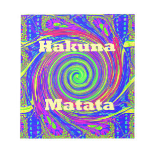 Bloc-note Hakuna Matata - Conception de tourbillons aux coul