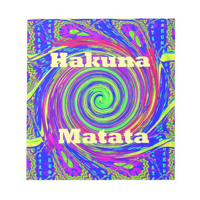 Bloc-note Hakuna Matata – Conception Tourbillon avec des Cou (Devant)