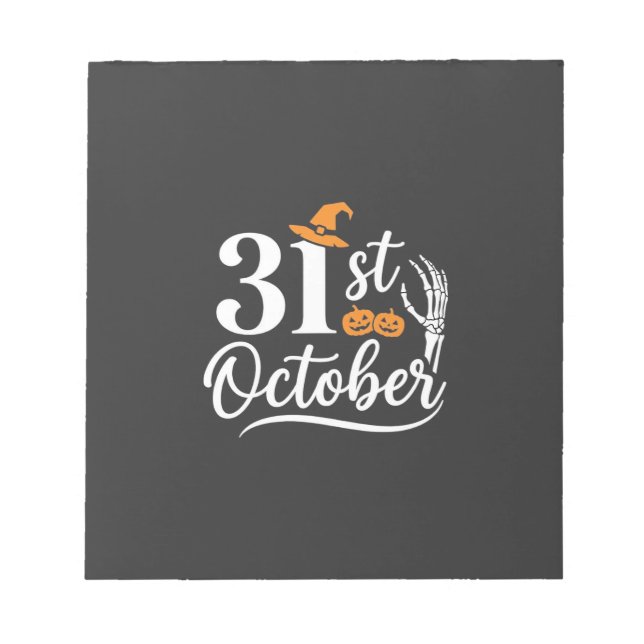 Bloc-note Halloween 31 octobre Citrouille Sorcière Chapeau D (Devant)