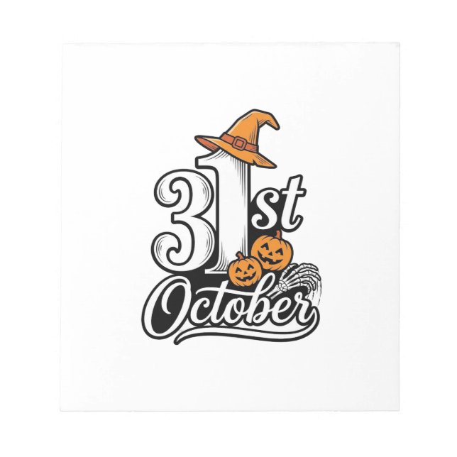 Bloc-note Halloween 31 octobre typographie conception de t-s (Devant)