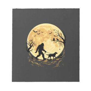 Bloc-note Halloween Bigfoot Labrador marchant sous la pleine
