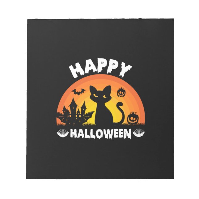 Bloc-note Halloween Cat Happy Halloween Birthday (Devant)